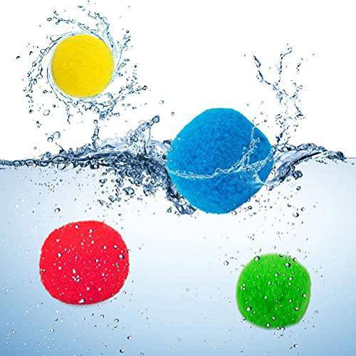 Chrees 60 Pcs Cotton Balls Water Balloons - Reusable Outdoor Water Toys for Kids, Teens, and Adults