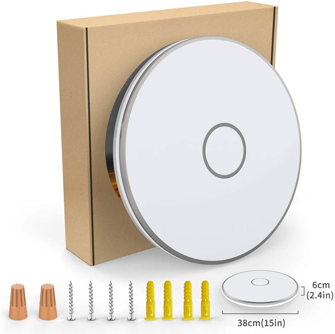 Ultra-Bright 15-Inch Square LED Flush Mount Ceiling Light - 40W, 3800 Lumens, 5000K Daylight, IP44 Waterproof