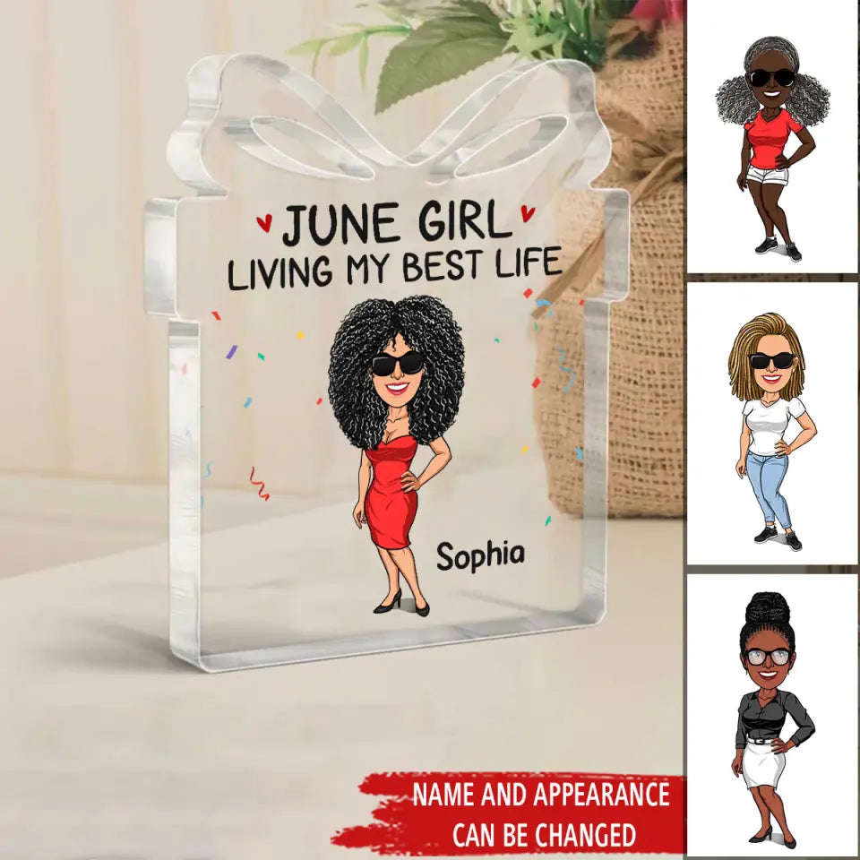Custom Shape Acrylic Plaque - June Birthday Gift for Queens