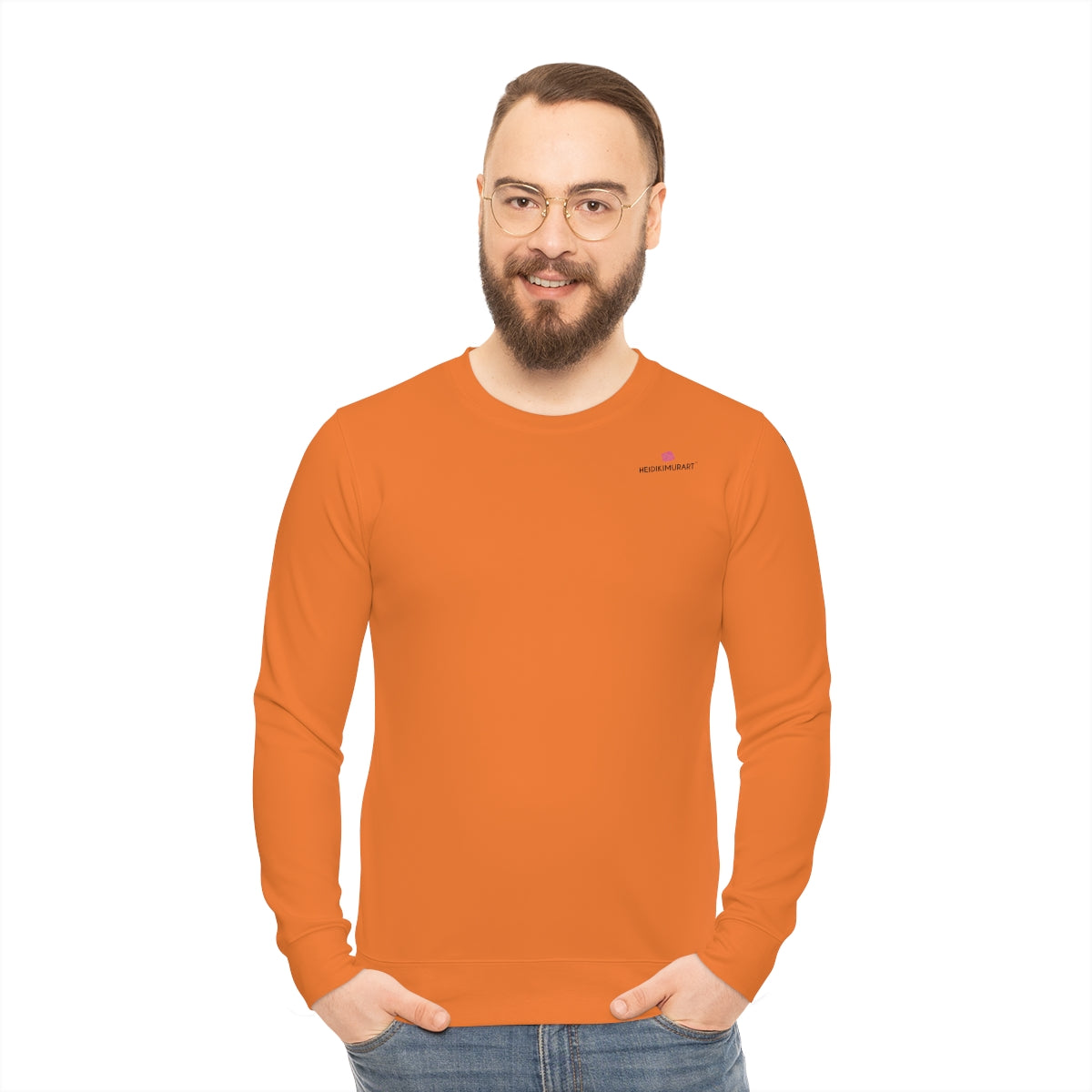 Orange Color Lightweight Men's Sweatshirt