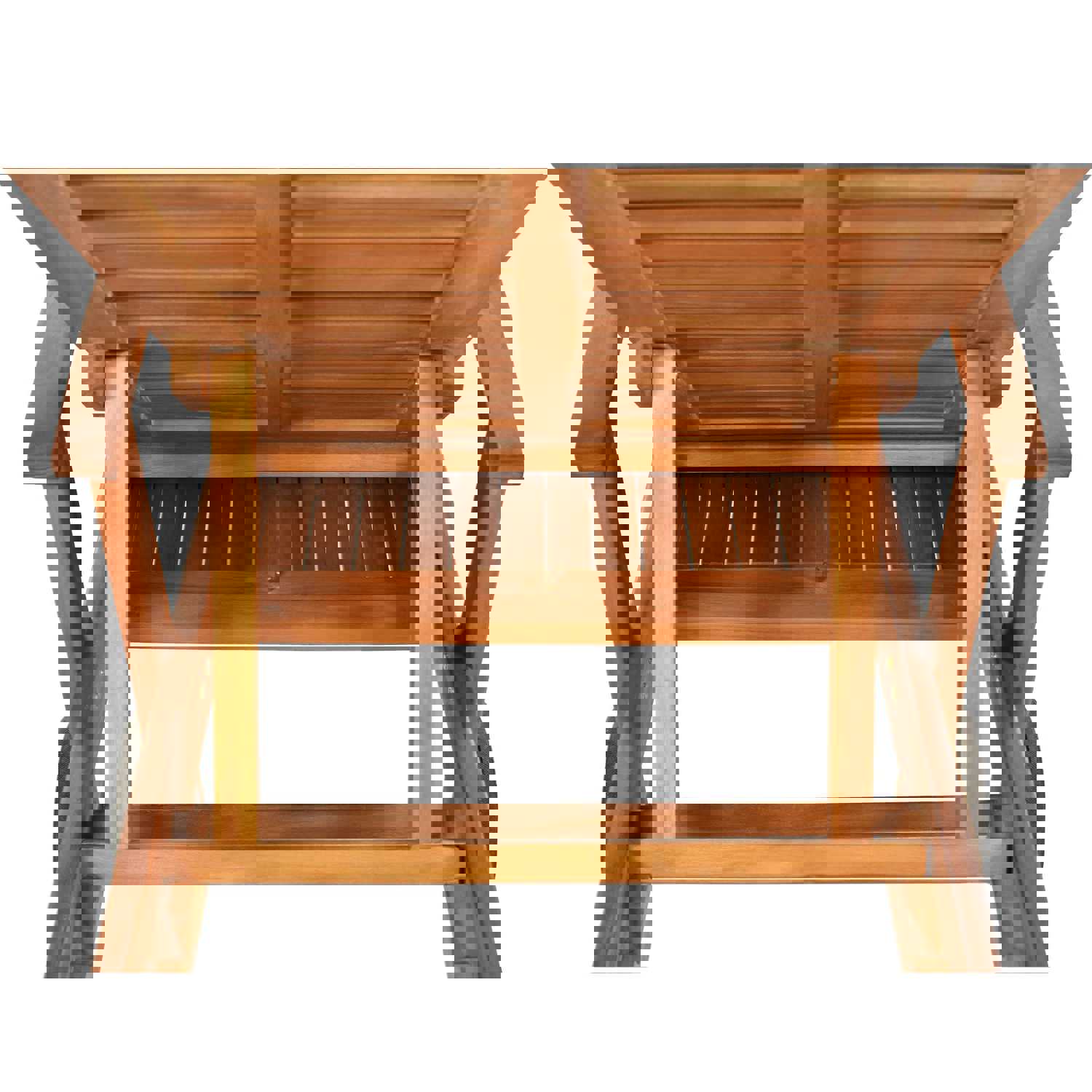 TOPMAX Outdoor Solid Wood 78.8 Chaise Lounge Patio Reclining Daybed with Cushion, Wheels and Sliding Cup Table