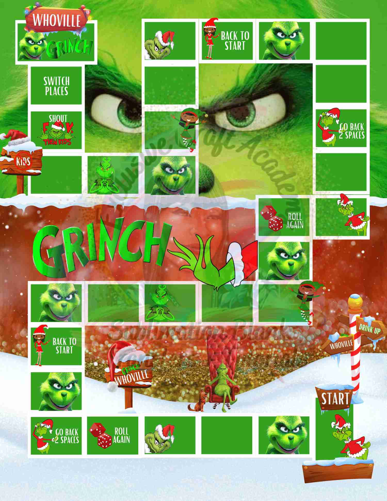 Drink Up Grinch Board Game PNG Digital Files
