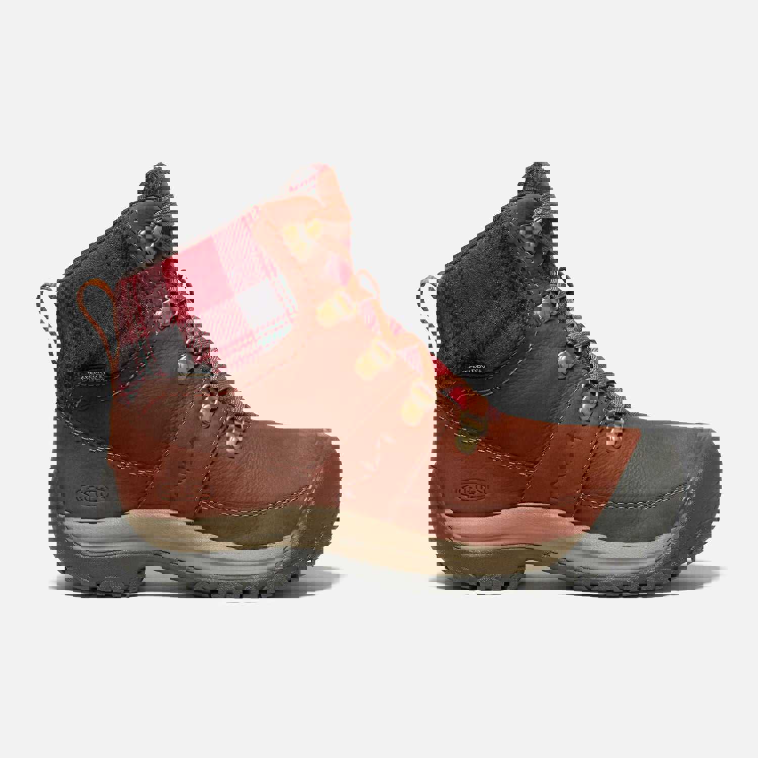 Women's Keen Kaci III Winter Waterproof Boot - Tortoise Shell/Red Plaid