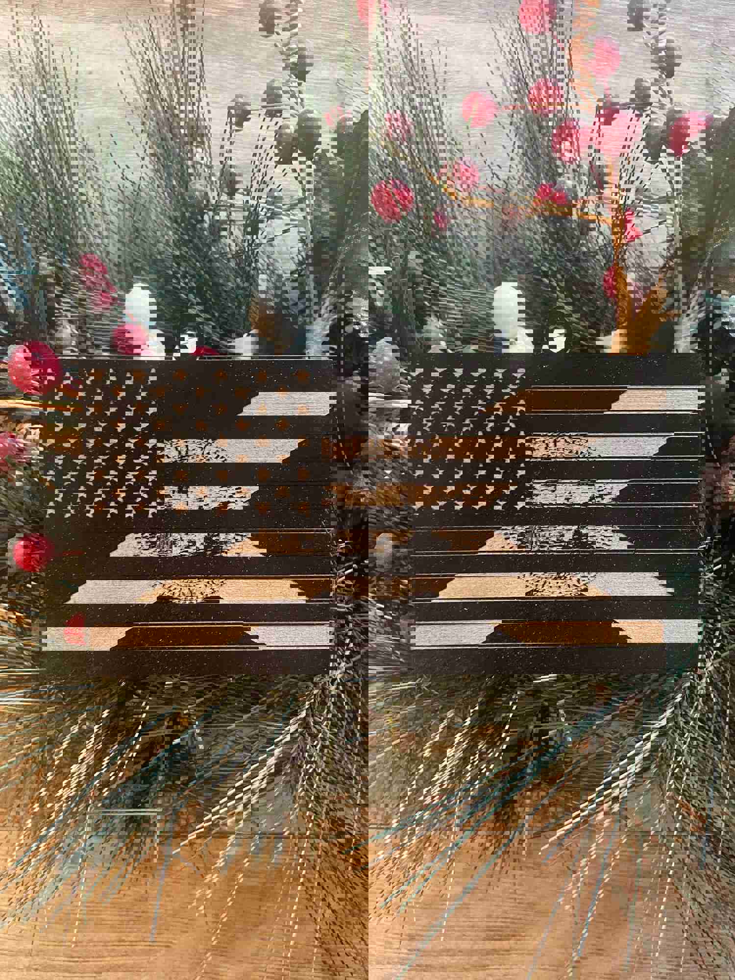 Florida Christmas Ornament - Patriotic American and Florida State Flag Design, Unique Personalized Gift