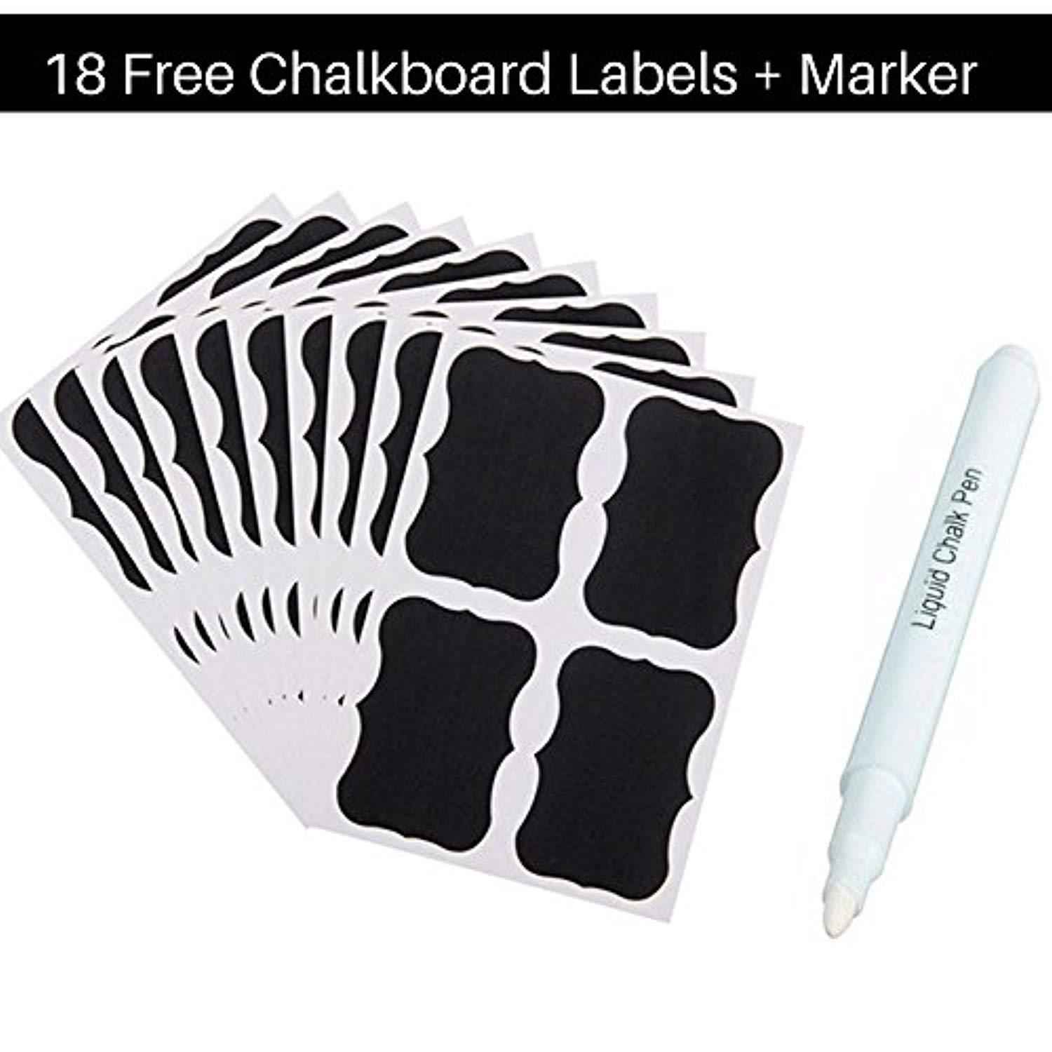 Shazo Airtight Container Set for Food Storage - 8 Piece Set with Free Chalkboard Labels