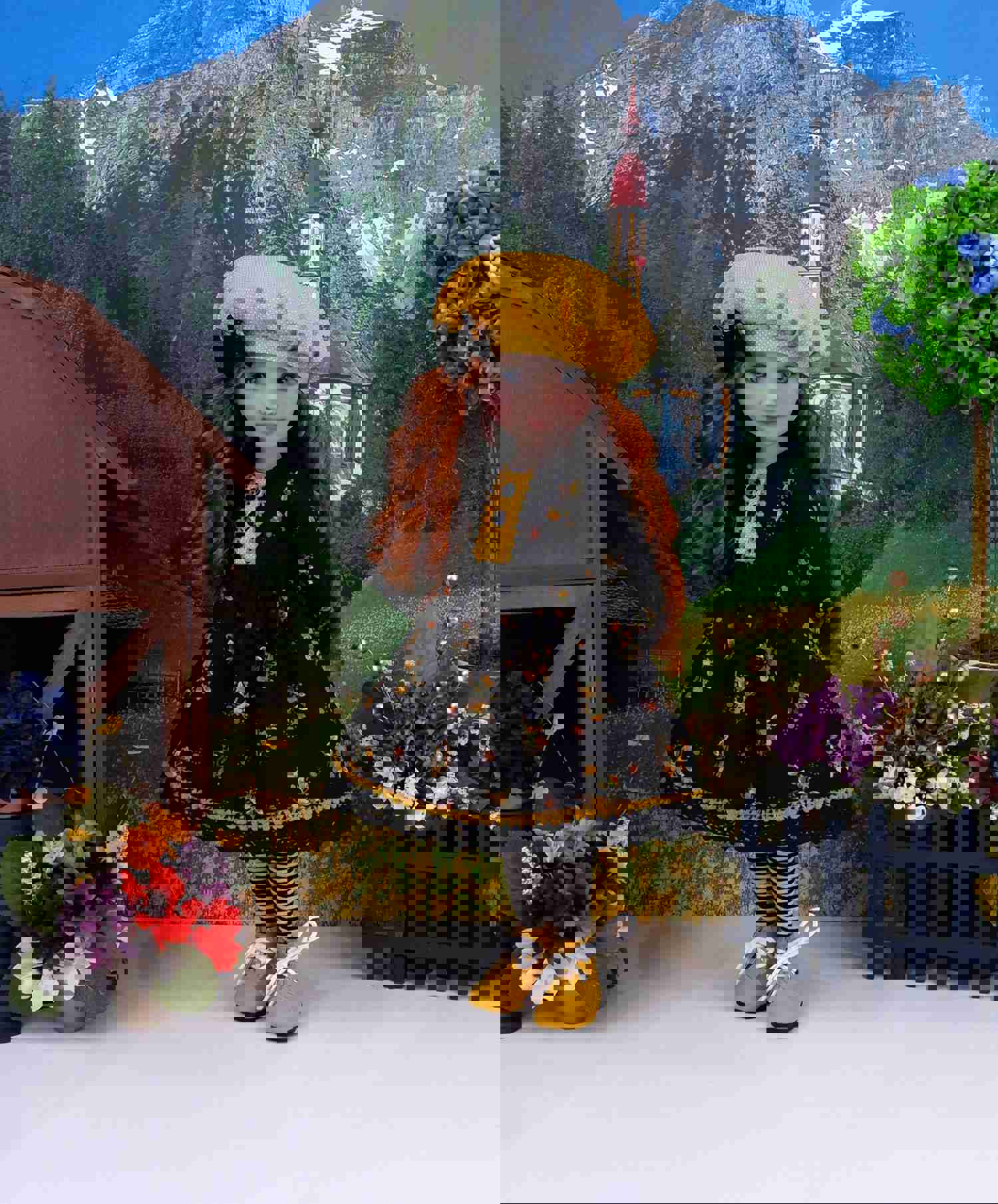 Beccas Garden - Dress Ensemble with Boots for Ruby Red Fashion Friends Doll