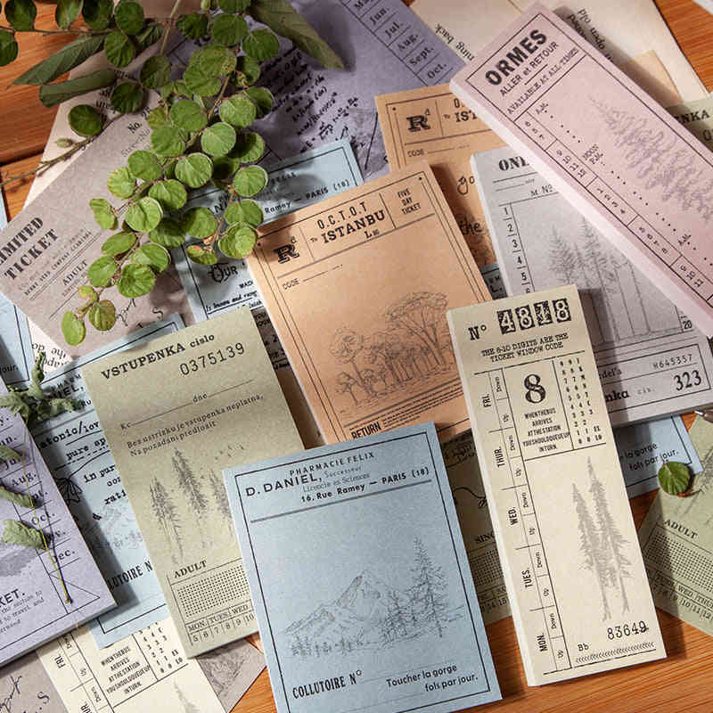MOKING Vintage Style Travel Decorative Memo Papers for Scrapbooking