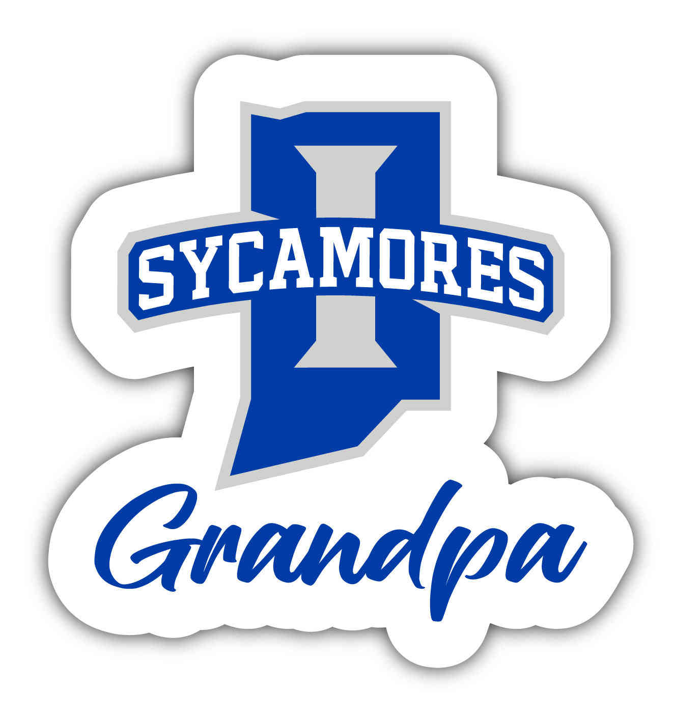 Indiana State University 4-Inch Proud Grandpa NCAA Vinyl Decal - Perfect Gift for Grandpa
