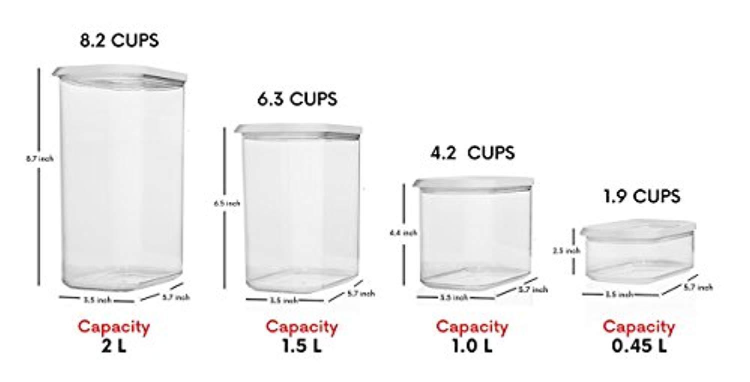 Shazo Airtight Container Set for Food Storage - 8 Piece Set with Free Chalkboard Labels
