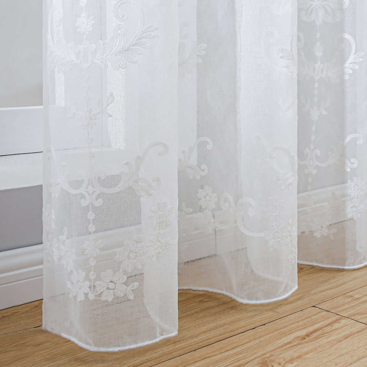 White Sheer Curtain Panels - Dolce Mela - Idra 60x100H