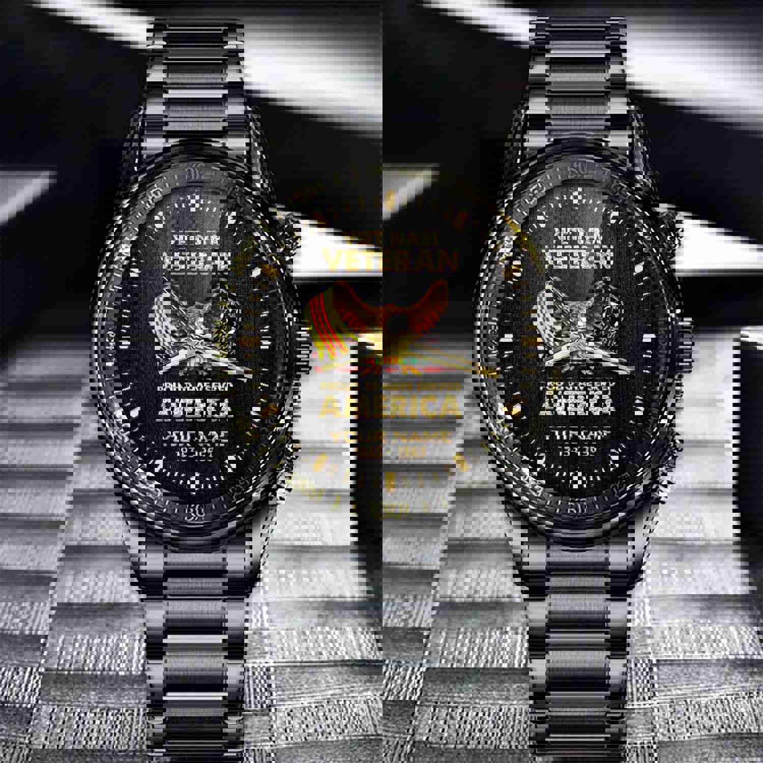 Vietnam Veteran Watch - Proud To Have Served America Custom Fashion Watch