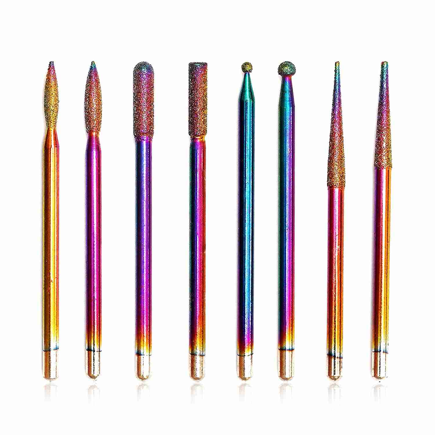 Boxgrove 8Pcs Multicolor Nail Drill Bits Set - Professional Manicure & Pedicure Tools