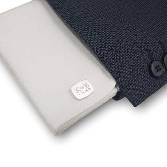 Initials Engraved Cufflinks Mens Silver Jewelry Anniversary Gift