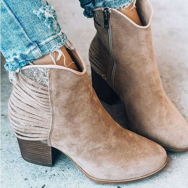 Corashoes Daily Suede Pointed Toe Ankle Boots