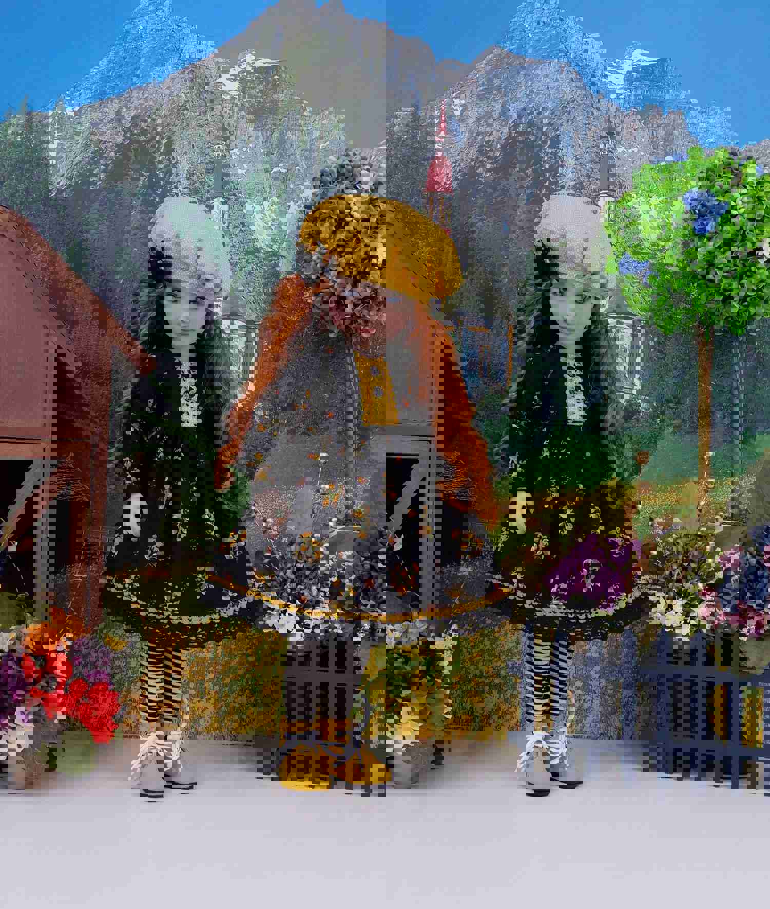 Beccas Garden - Dress Ensemble with Boots for Ruby Red Fashion Friends Doll