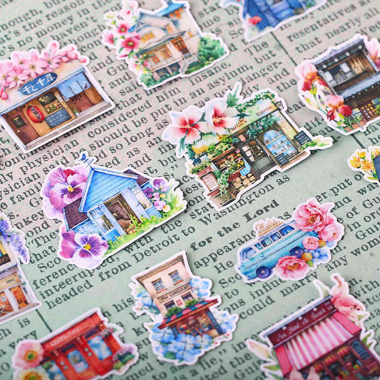 Flower House Stickers Pack - High-Quality Vinyl Stickers for Indoor Use