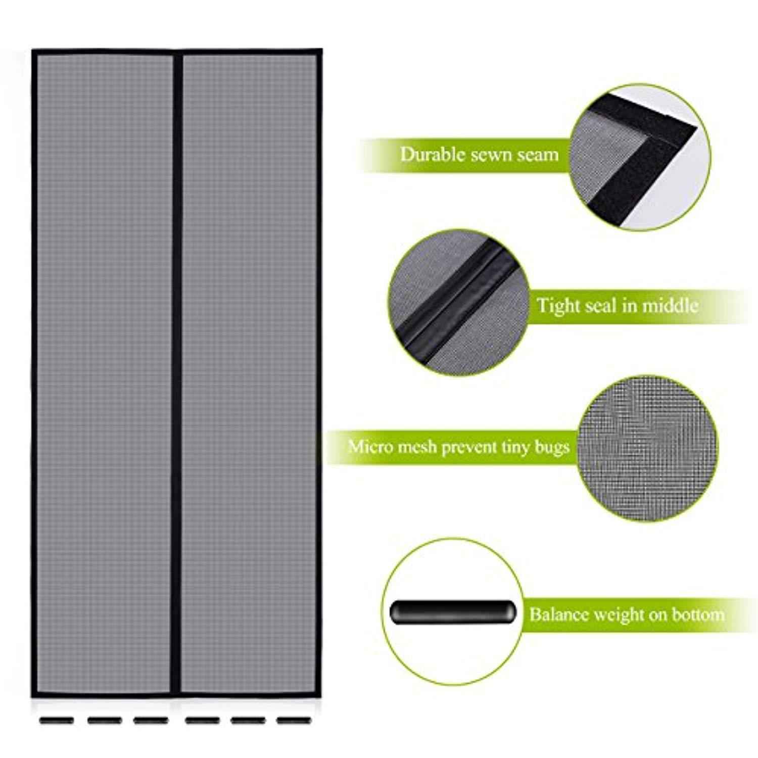 Homitt Upgraded Magnetic Screen Door with Durable Fiberglass Mesh - Fits Door Size up to 36x82