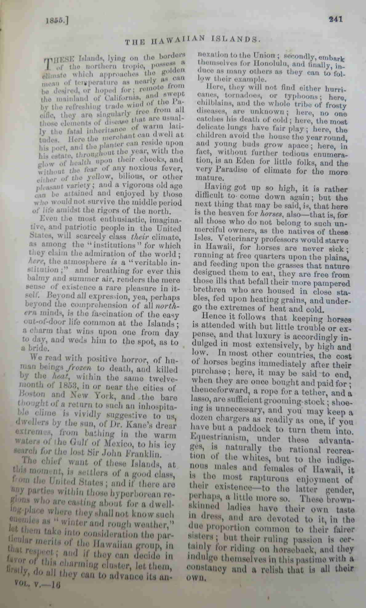 Putnams Monthly Magazine 1855 - Rare Antique Book with Trip to Moon Story