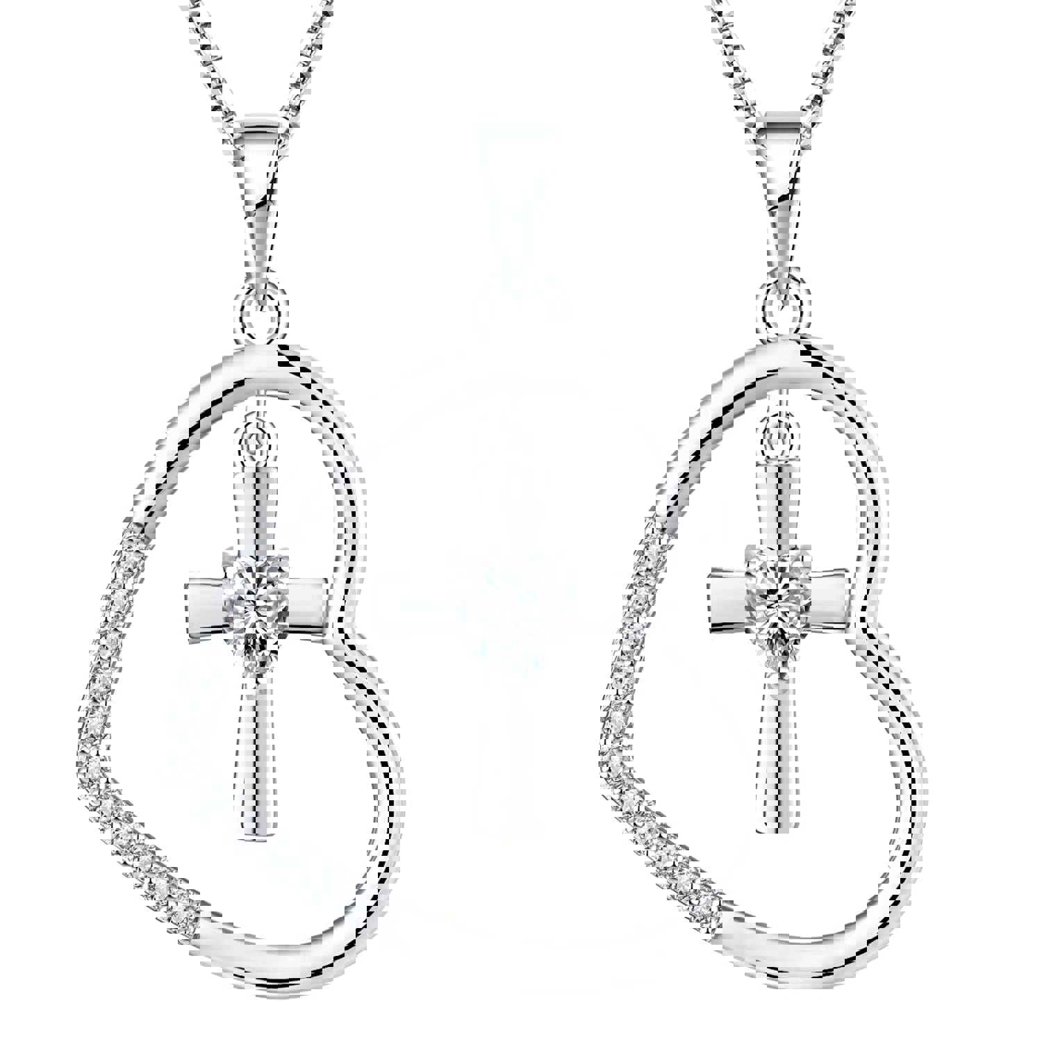 Yeelery Baptism Cross Necklace & Cross Heart Necklace For Women