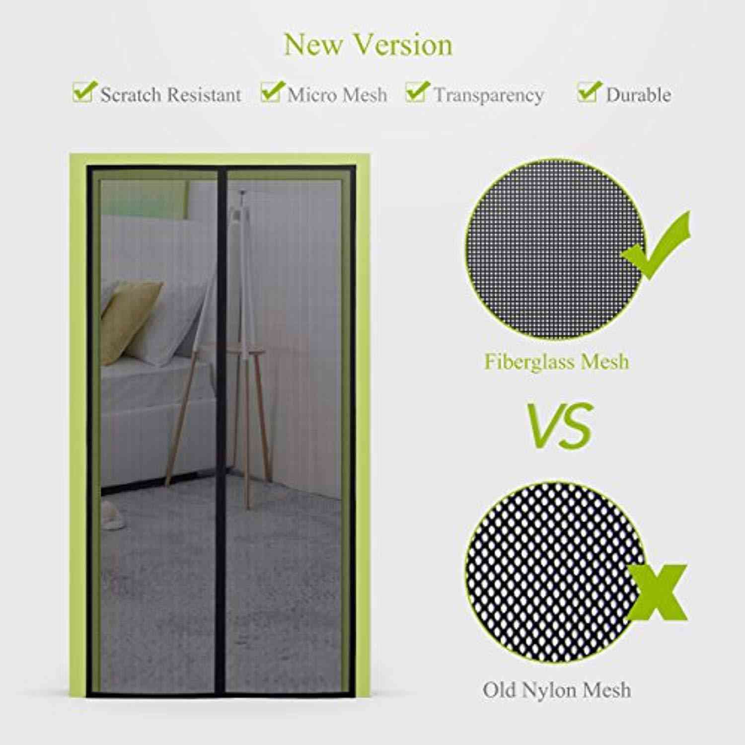 Homitt Upgraded Magnetic Screen Door with Durable Fiberglass Mesh - Fits Door Size up to 36x82