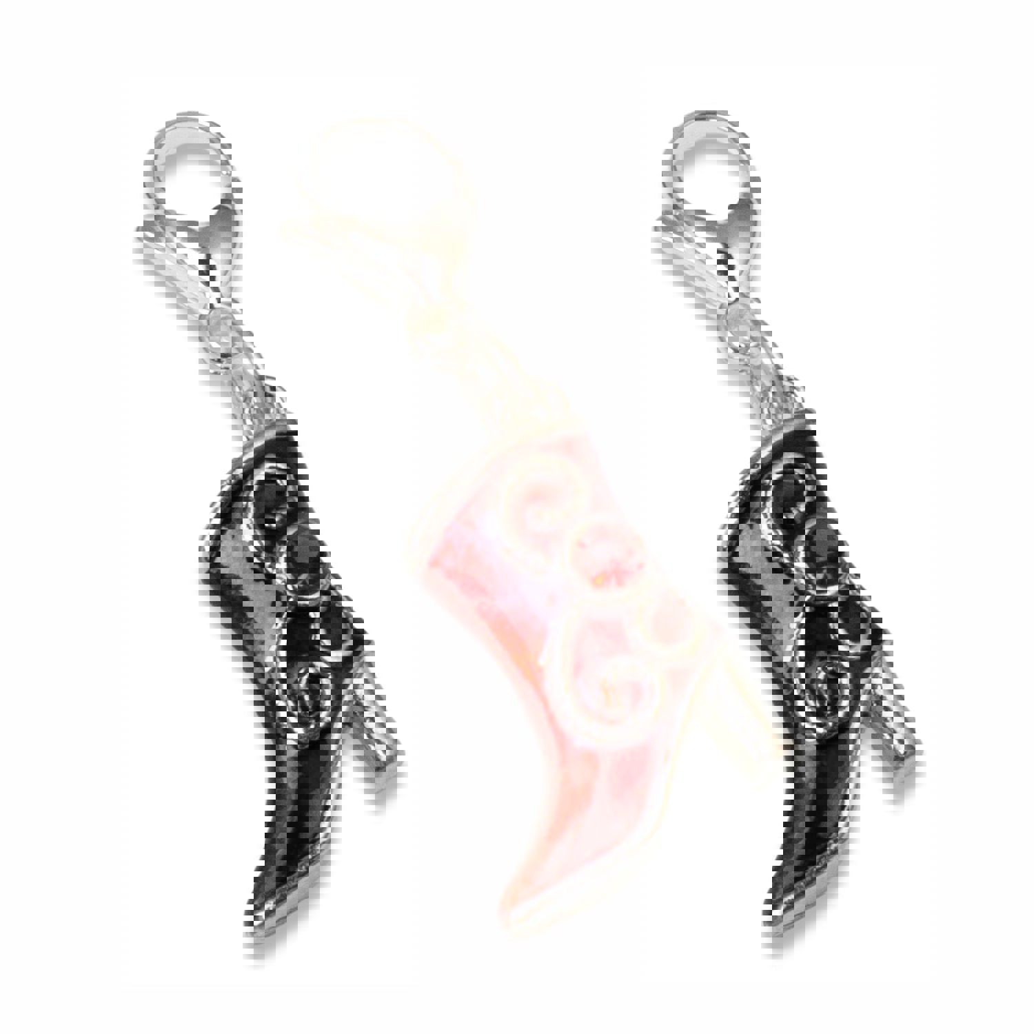 Red Enamel Boot Clip on Charm with Rhinestone, Cowgirl Purse Journal Accessory