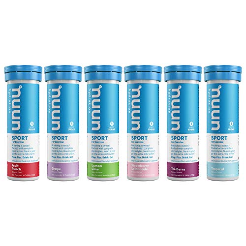 Nuun Sport Electrolyte Drink Tablets, Variety Pack (60 Servings, Pack of 6)