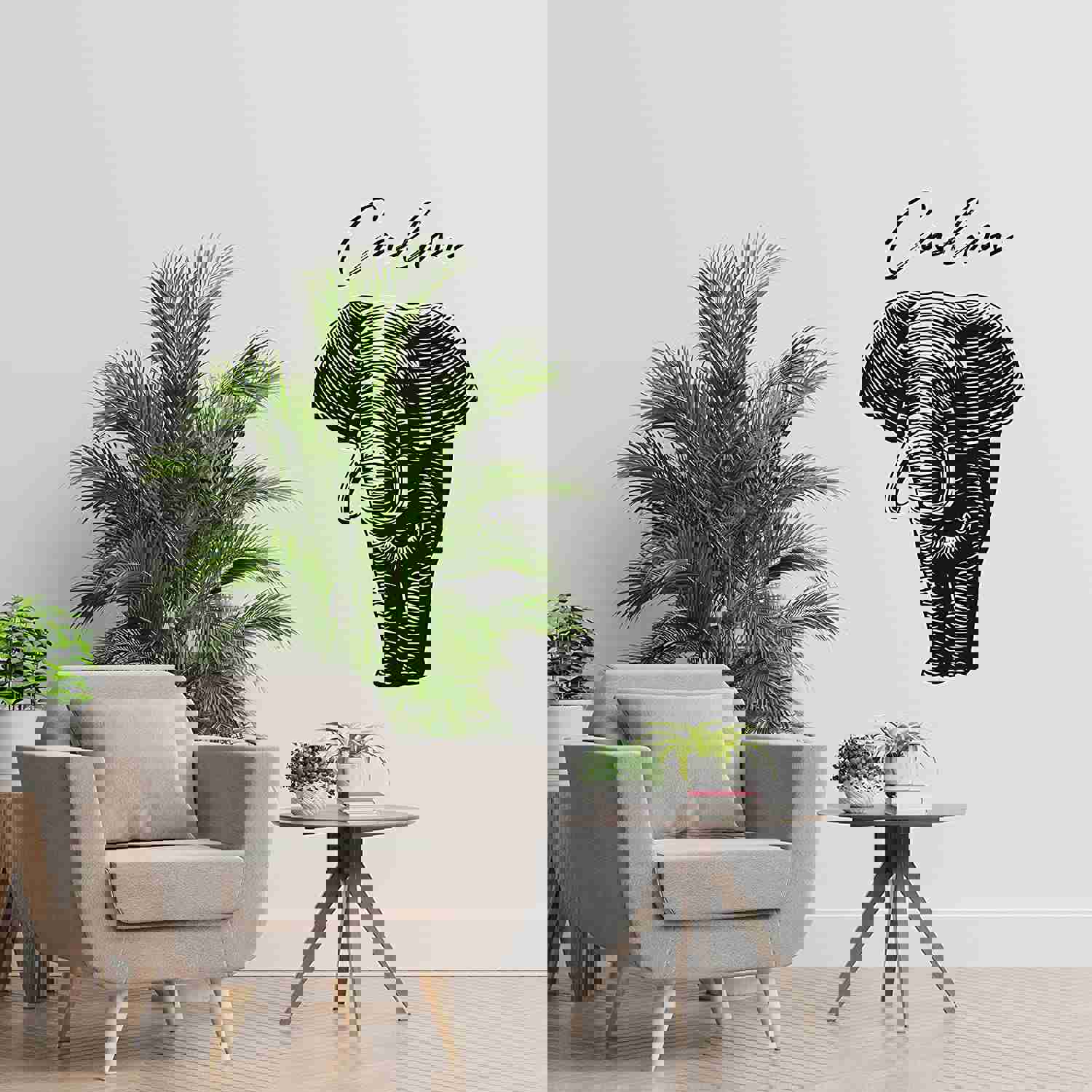 Animal Life Quote Vinyl Wall Sticker Decal - Calm Elephant Design