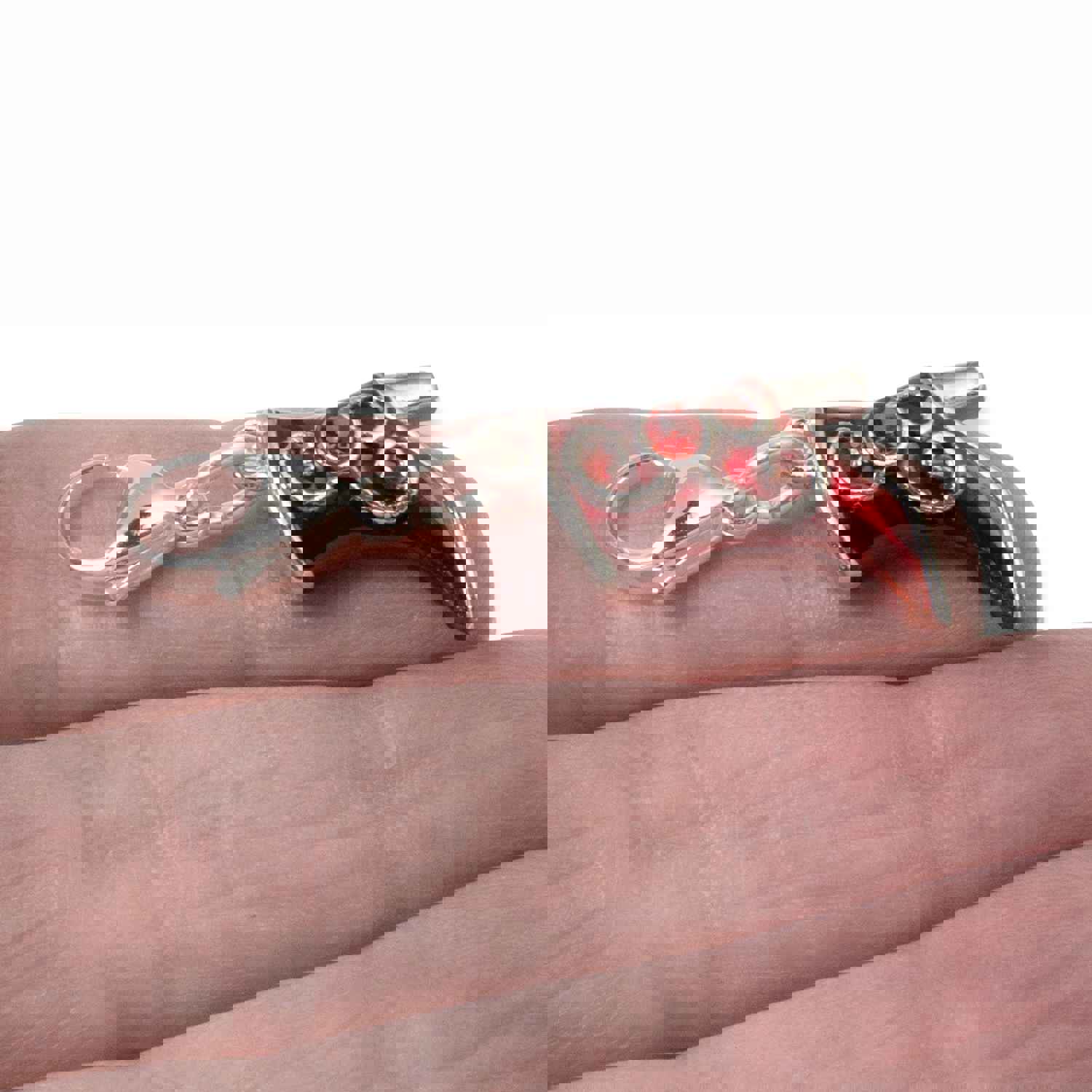 Red Enamel Boot Clip on Charm with Rhinestone, Cowgirl Purse Journal Accessory