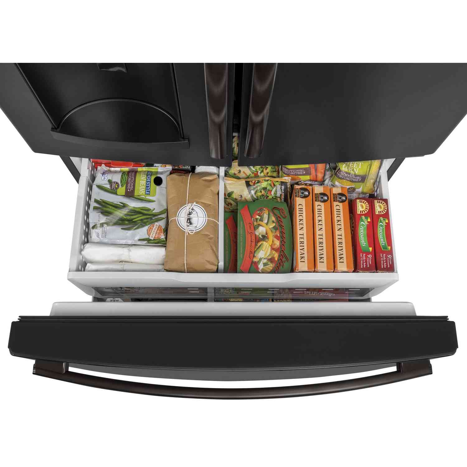 GE 36-inch, 27.8 cu.ft. Freestanding French 3-Door Refrigerator with Ice and Water Dispenser