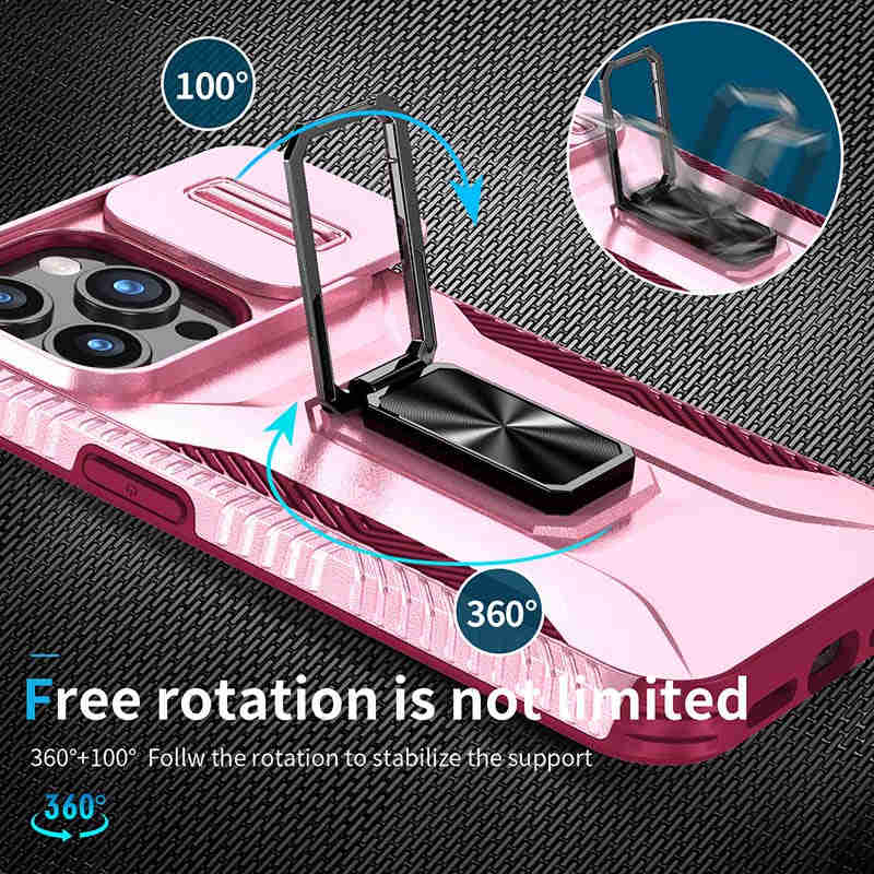 Casekis Ring Stand Shockproof Phone Case Red Wine