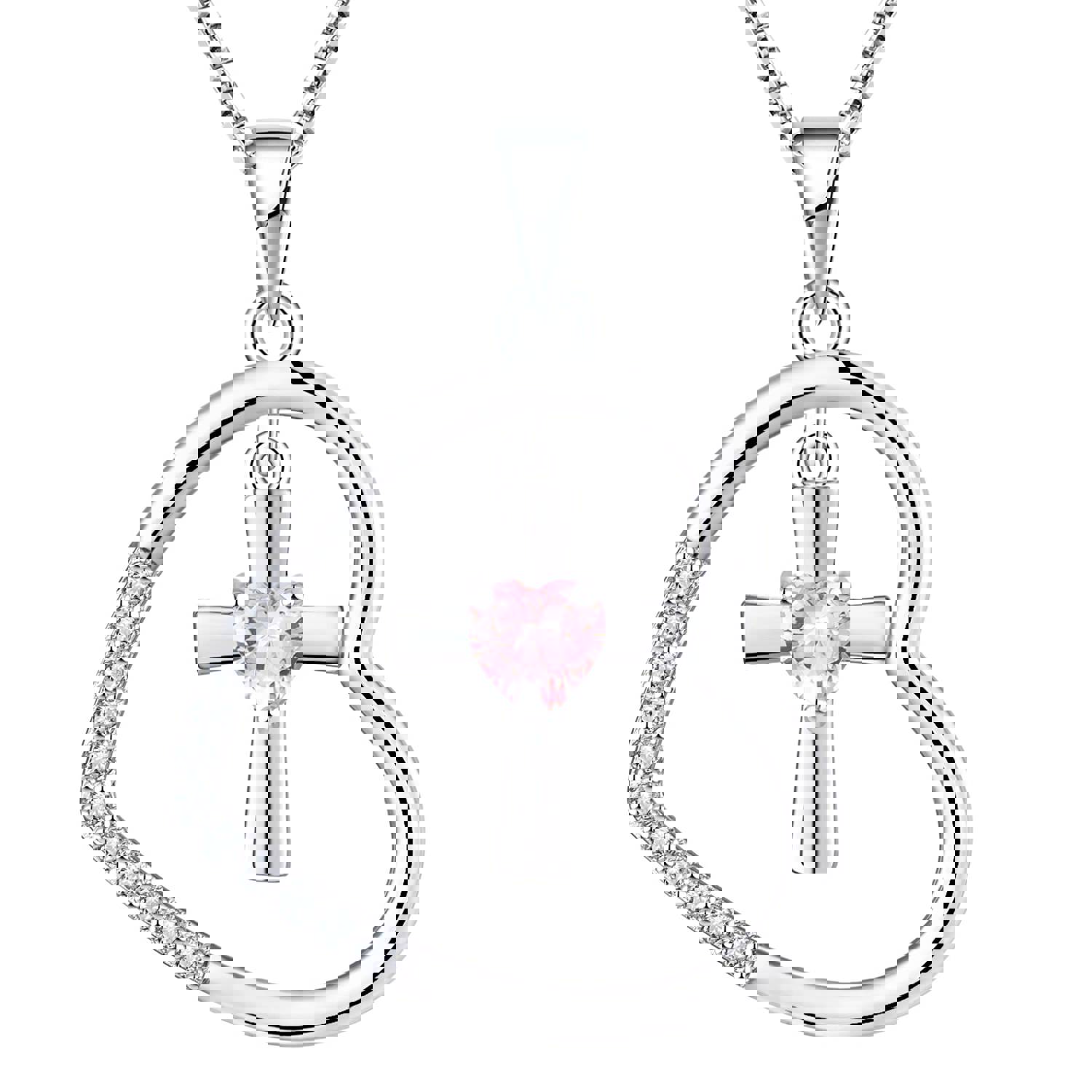 Yeelery Baptism Cross Necklace & Cross Heart Necklace For Women