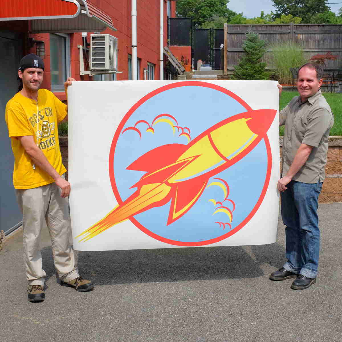 Space Ship 50s Style Rocket Wall Decal - Vintage Retro Design for Kids and Sci-Fi Fans