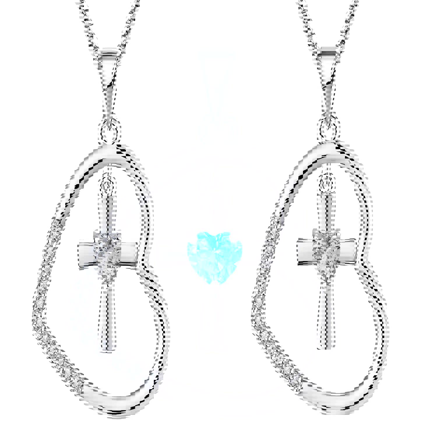 Yeelery Baptism Cross Necklace & Cross Heart Necklace For Women