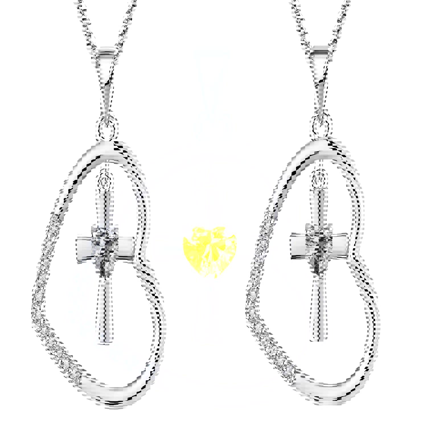 Yeelery Baptism Cross Necklace & Cross Heart Necklace For Women