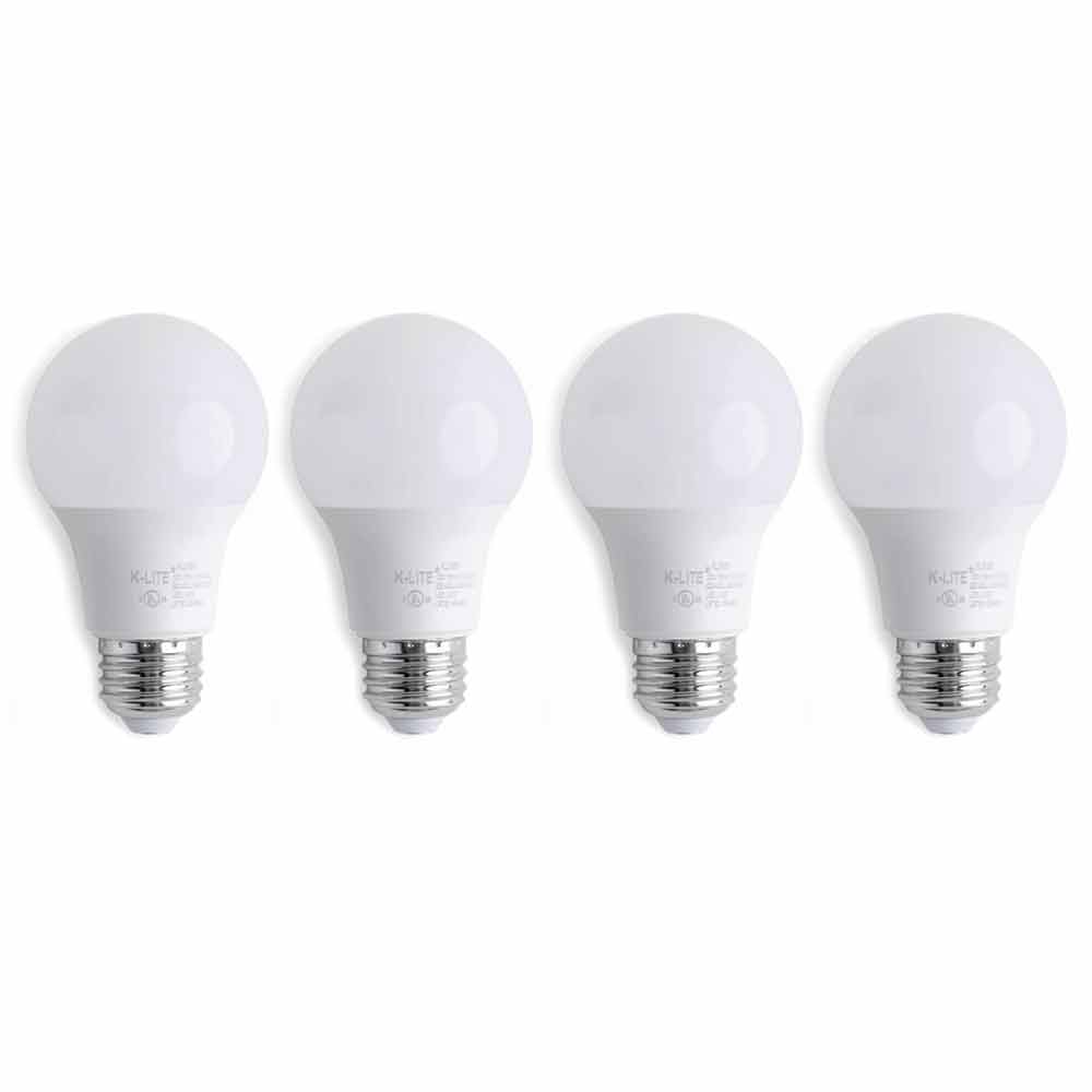 4 Pack A19 LED Light Bulbs 60W Equivalent, 9W 800 Lumens, Energy Efficient, UL Listed