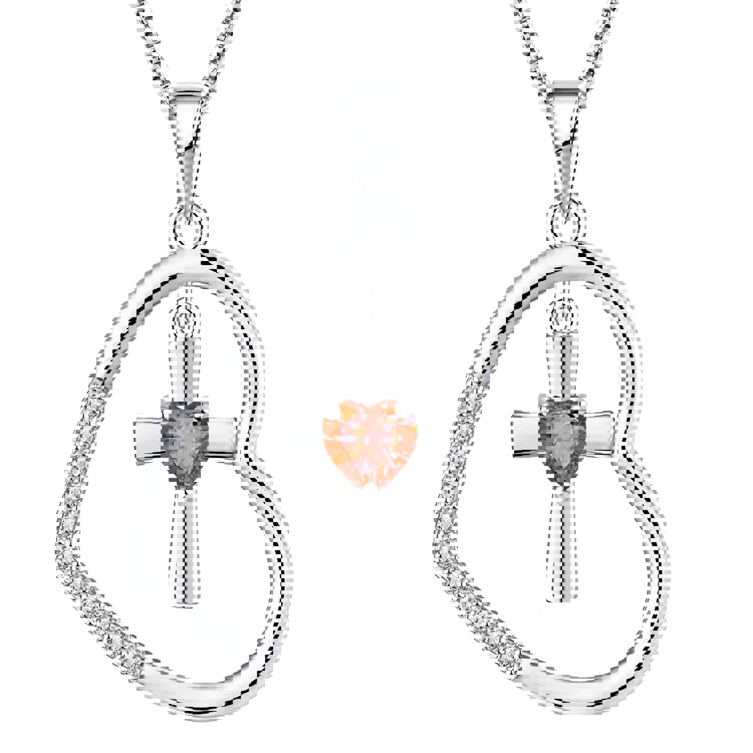 Yeelery Baptism Cross Necklace & Cross Heart Necklace For Women
