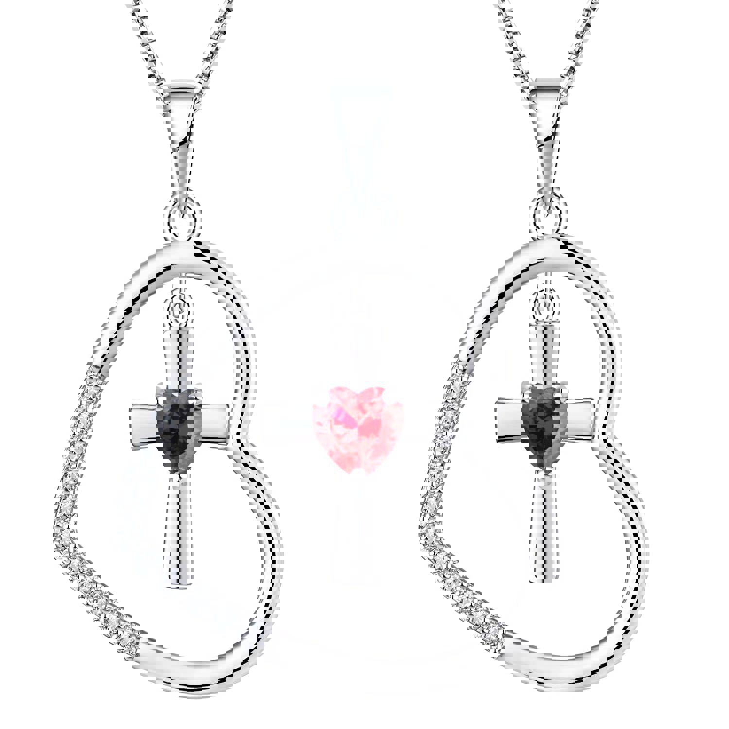 Yeelery Baptism Cross Necklace & Cross Heart Necklace For Women