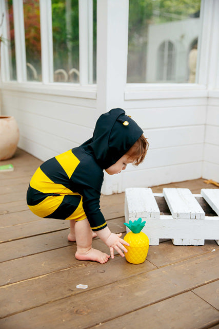 Honeybee Yellow Hoodie Baby 3/4 Sleeve Swimsuit