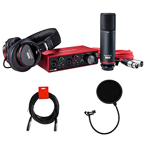 Focusrite Scarlett 2i2 Studio USB Audio Interface Bundle (3rd Gen) with Mic & Headphones