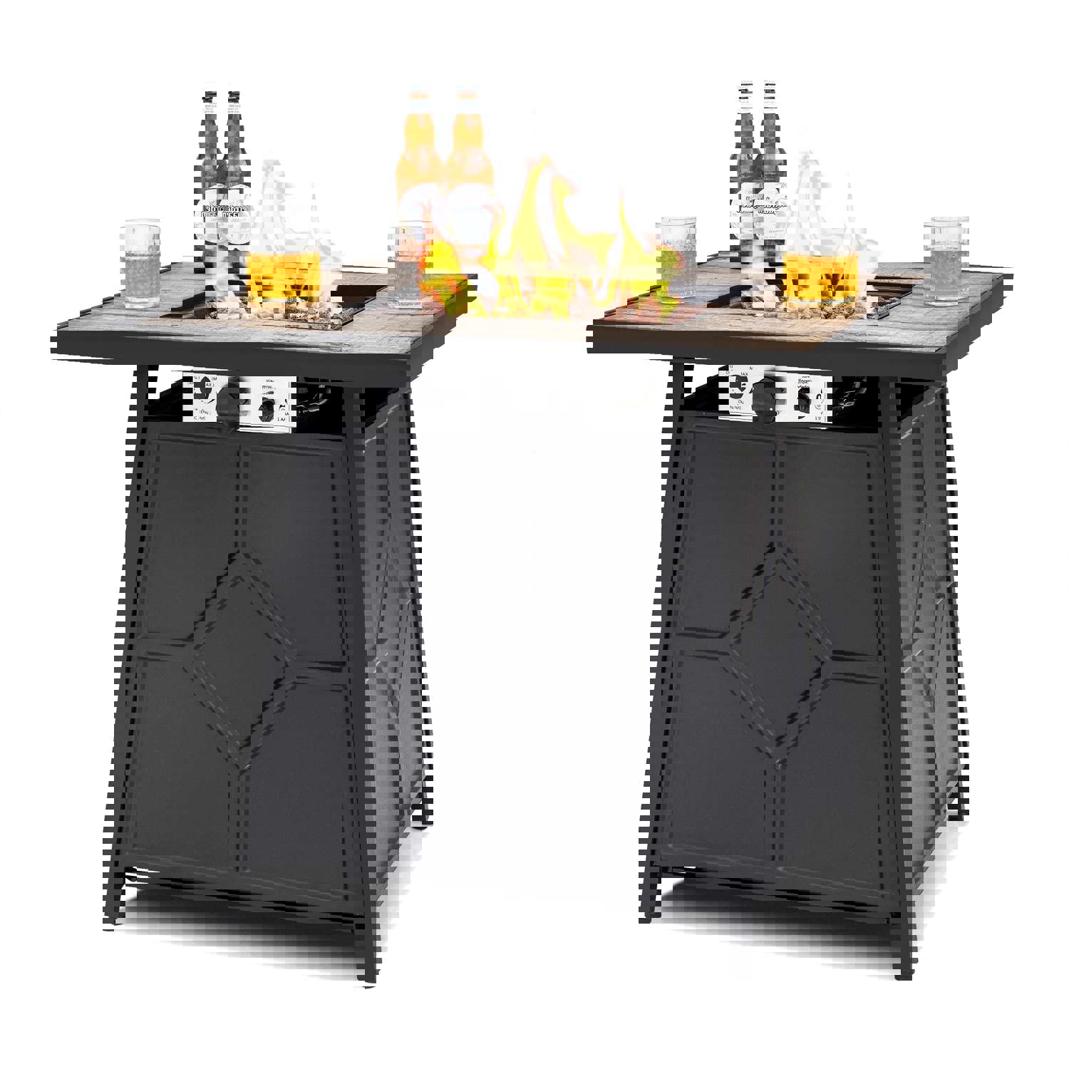 Outdoor 28 Inch 40,000 BTU Propane Gas Fire Pit Table with Cover