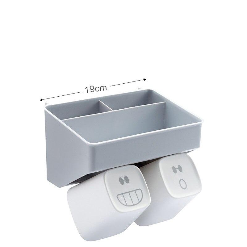 Large Capacity Wall Mounted Bathroom Holder with Cups for Toiletries Storage