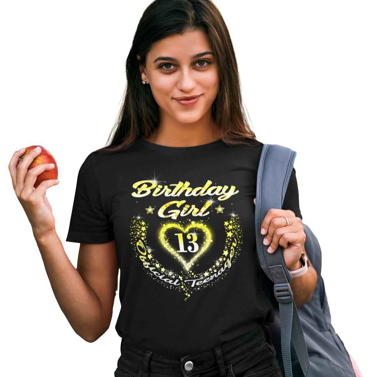 13th Birthday Girl Shirt - Official Teenager 13th Birthday Gift