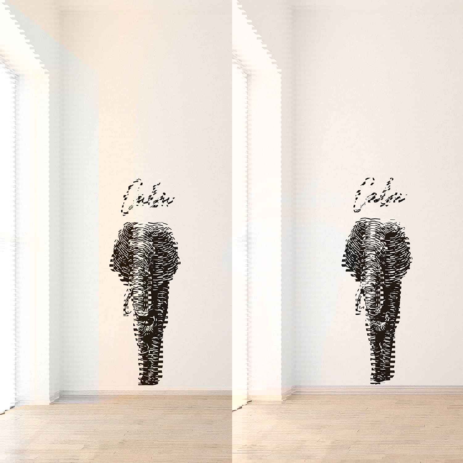 Animal Life Quote Vinyl Wall Sticker Decal - Calm Elephant Design