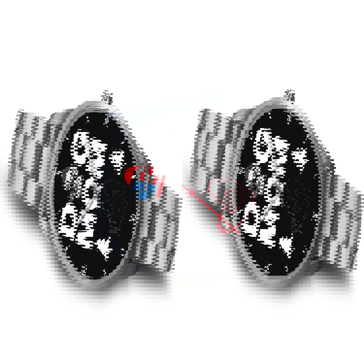 Dog Mom Heart Print Christmas Special Wrist Watch