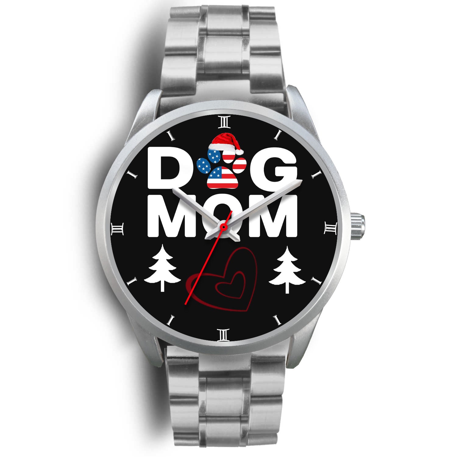 Dog Mom Heart Print Christmas Special Wrist Watch