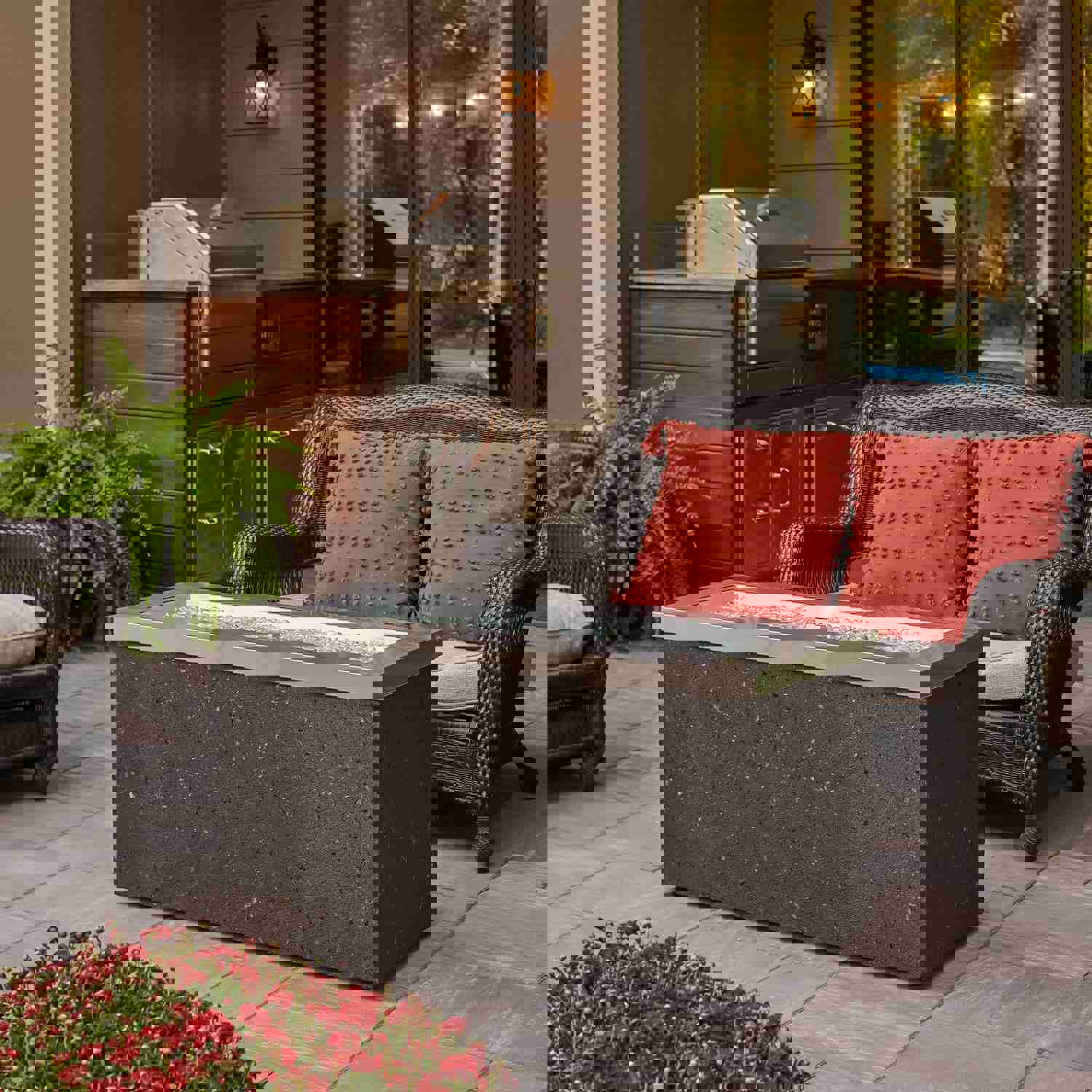 Key Largo Linear Gas Fire Pit Table