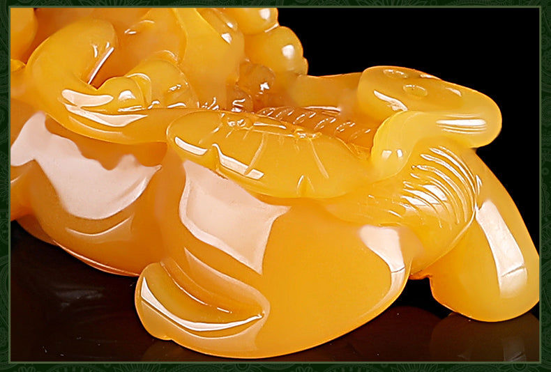 Huanglong Jade Bawang Pi Xiu Pendant - Unisex Jade Necklace with Certificate (7-6)