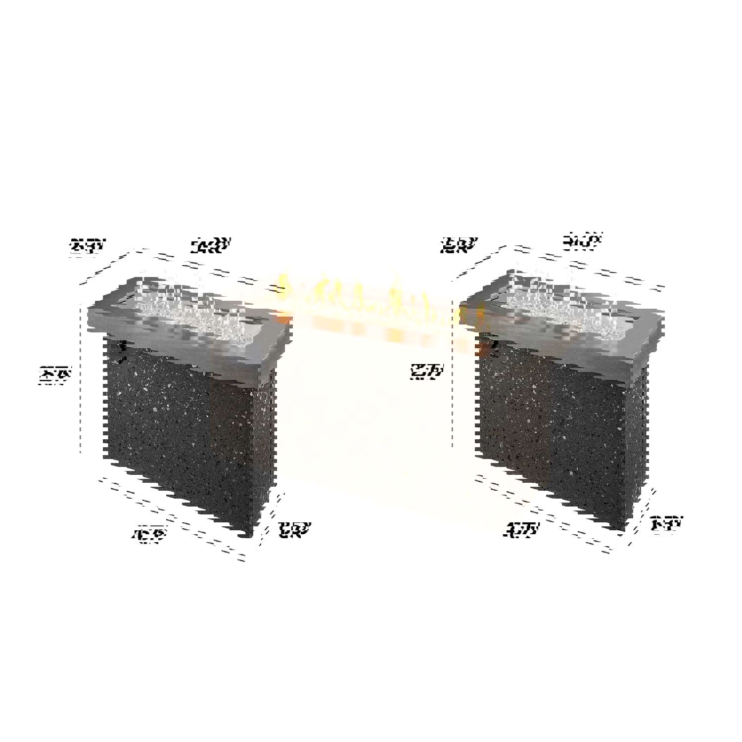 Key Largo Linear Gas Fire Pit Table