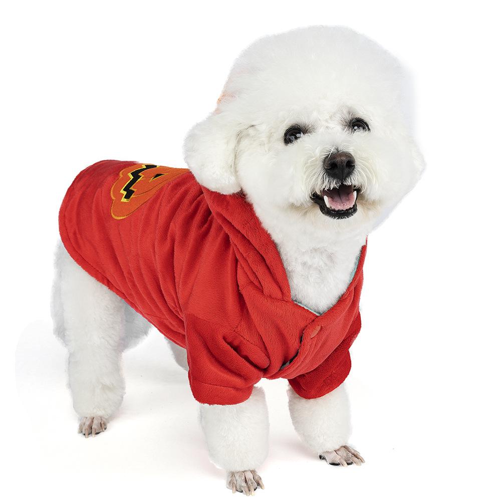 Halloween Pumpkin Hoodie for Dogs and Cats - Cute Pet Costume