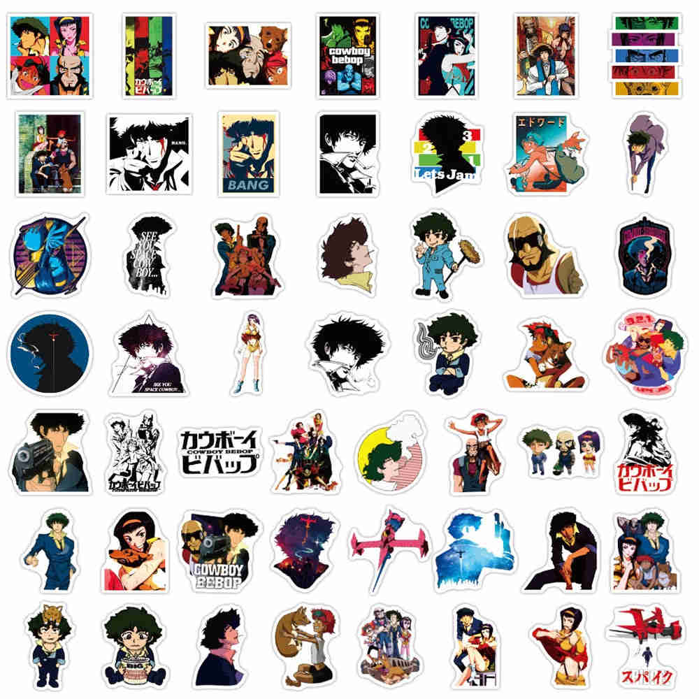 10/30/50PCS Anime Cowboy Bebop PVC Stickers - DIY Decals for Suitcase, Fridge, Guitar & Skateboard